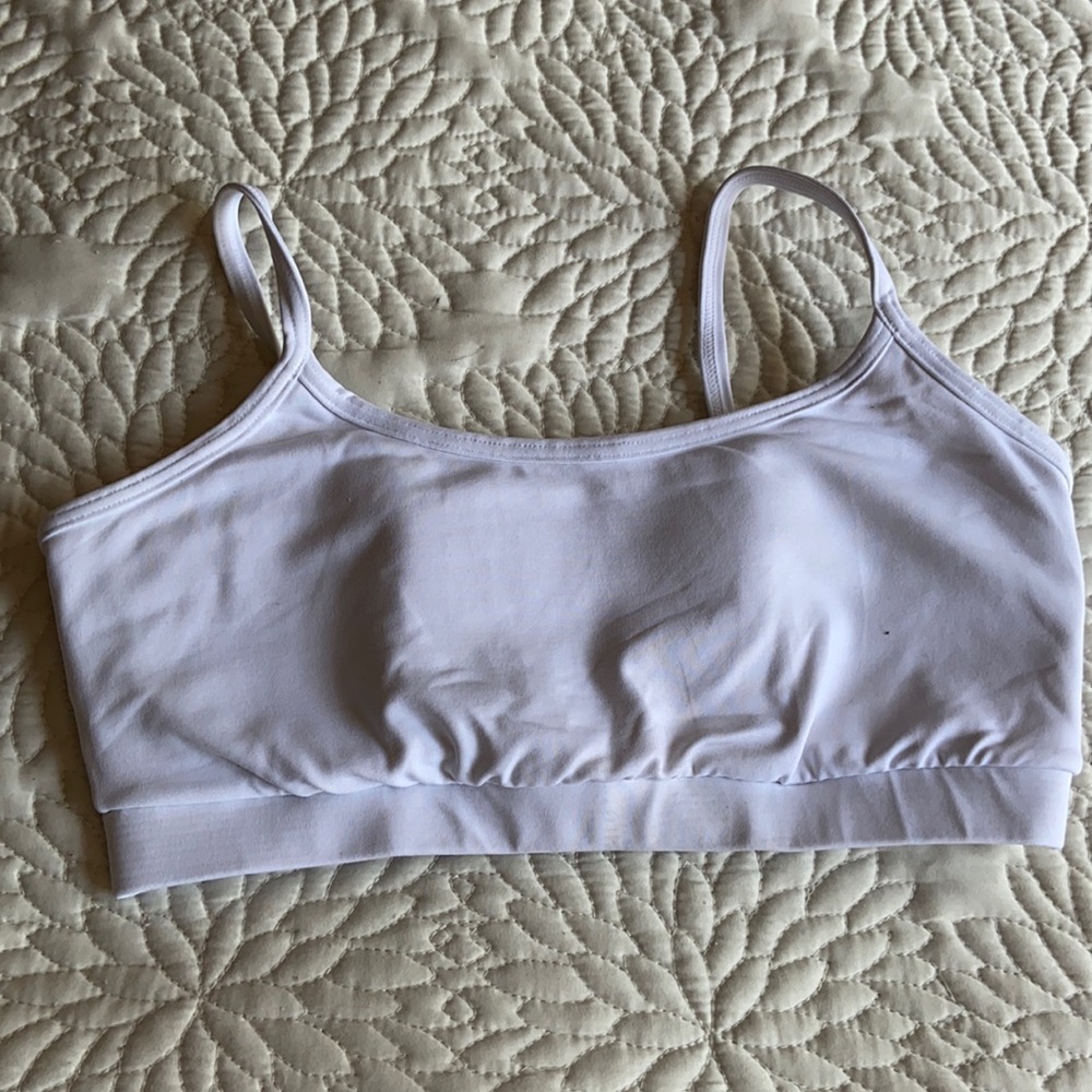 Track & Field White Sports Bra